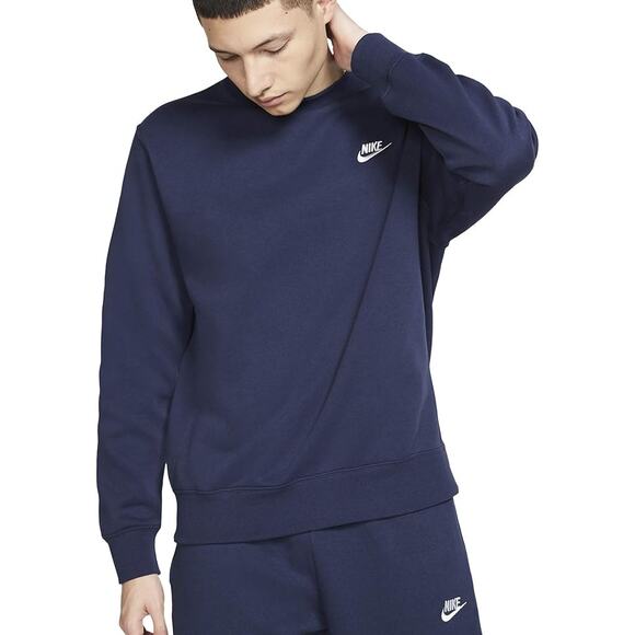 NWT NIKE Men's Nsw Club Crew, Midnight Navy/White, XX-Large - Picture 2 of 6